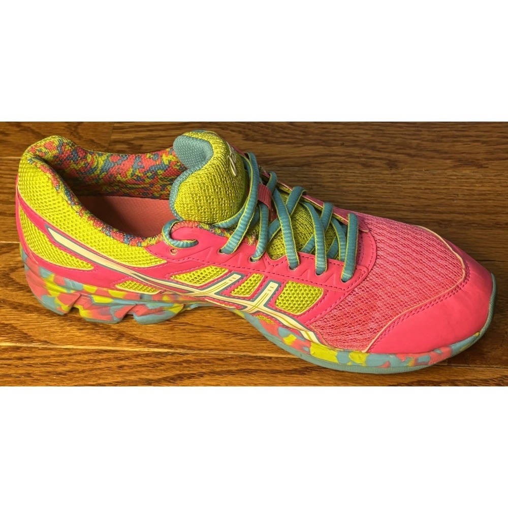 Asics Gel Frantic 7 Pink White Lime Woman's Size 8 Shoes Psychedelic Running - Picture 6 of 11